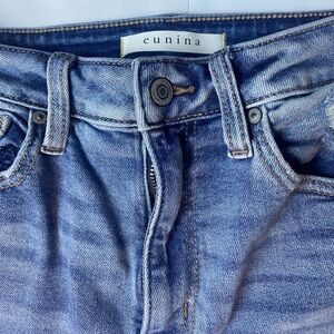 Blue Jeans for women sz3 jean brand EUNINA straight crop & distressed boot cut.